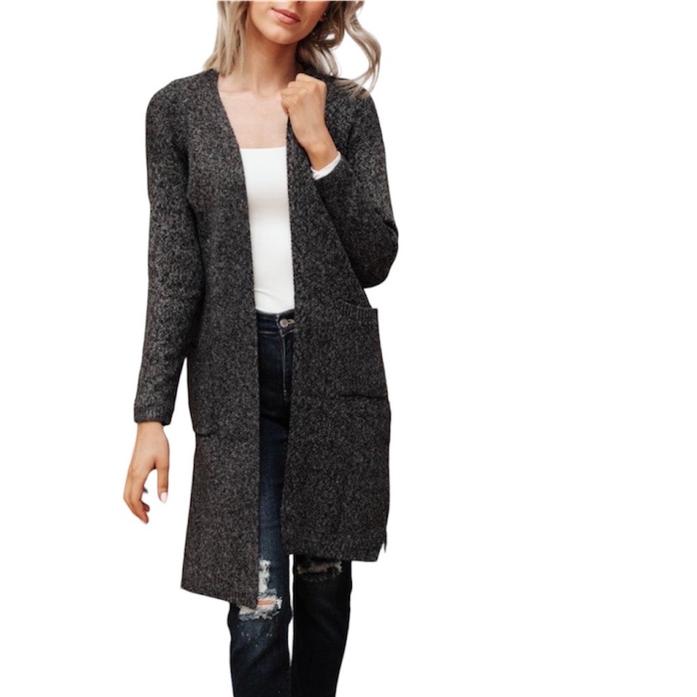 Orb Heather Grey Oversized Cardigan - Size S